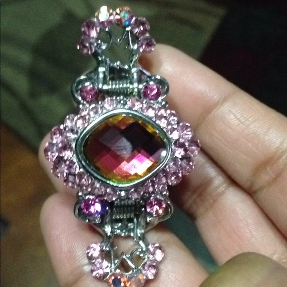 Rhinestones metal butterfly clip - Picture 3 of 5